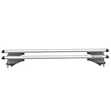 Nomad Menabo Tiger Roof Bar For Volvo V40 Cross Country (2013-) Integrated Railing Heavy Duty Lockable Car Rack With Rails Set Of 2 Aluminium Rail 120cm In Length Silver