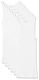 Amazon Essentials Men's Lightweight Tank Undershirts, Pack of 6, White, L