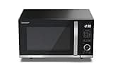 SHARP YC-QG204AU-B Compact 20 Litre 800W Digital FLATBED Microwave with 1050W Grill, 10 power levels, ECO Mode, defrost function, LED cavity light - Black