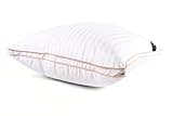 Littens Extra Filled Luxury Ultimate Collection 100% Pure Hungarian Goose Down Pillow 300TC 100% Cotton Jacquard Casing, Down Proof, Gold Piping