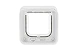 Sure Petcare SureFlap Microchip Cat Flap Connect, DualScan Technology, Mobile App Compatible, Install in Doors, Windows and Walls, White, Hub and 4 x AA Batteries Required, Not Included