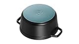 STAUB Cast Iron Roaster/Cocotte, Round, Black, 34 cm, 12.6 L