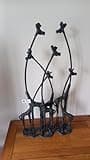 F&G Supplies giraffe family sculpture solid cast iron ornament - ideal for your garden or indoors - 71cm tall