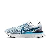 Nike Men's React Infinity Run FK 3 Sneaker, White Black Blue Orbit Chlorine Blue, 7.5 UK