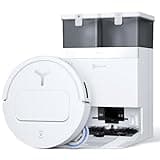 ECOVACS DEEBOT T50 PRO OMNI Robot Vacuum and Mop,Extend Side Brush and Mop, 15,000Pa, AIVI 3D 3.0, Auto Cleaning Solution Adding, 75℃ Hot Water Mop Washing, Hot Air-Drying, Ultra-thin 81mm, White
