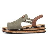 Rieker Antistress Womens Green Open Toe Sandal - Size 6 - Green