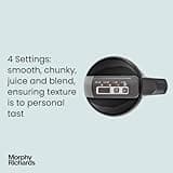Morphy Richards Sauté & Soup Maker, 1.6L, 4 Settings, Smooth, Chunky, Juice, Blend Pause Function, Family Size, Non-Stick Coated Jug, Detachable Power Cord, Stainless Steel, 501014