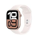 Apple Watch Series 10 GPS + Cellular 46 mm Smartwatch with Rose Gold Aluminium Case with Light Blush Sport Band - M/L. Fitness Tracker, ECG App, Always-On Retina Display, Water Resistant