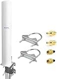 Maswell 5G 4G LTE Antenna Outdoor, 2X2 MIMO 700-6000MHz, Up to 4.5 dBi Cellular External Antenna SMA Male with TS9 and RP-SMA, compatible with Three Vodafone O2 EE Gigacube Modem Router