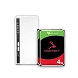 QNAP 2 Bay Home NAS with 4TB Storage Capacity, Preconfigured RAID 1 Seagate IronWolf Drives Bundle, with 1GbE Ports (TS-233-24ST-US)