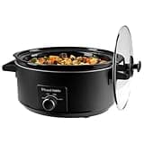 Russell Hobbs Slow Cooker [7L, 320W] (Cooks 8 Portions, Stainless Steel, Removable Ceramic Pot, 3 Temperature settings, Dishwasher Safe, Cool Touch Handles,) Matte Black Slow-Cooker 27720