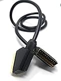 DRUT 1m Scart to Scart Cable Lead, 21 Pin Male to Male (Plug to Plug) RGB Cord for TV, VCR, DVD Player Gold Plated (3ft)