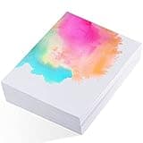 60 Sheets Watercolour Paper Bulk, 140 lb/300 GSM Cotton Cold Press Water Colour Paper for Students Adults Artists Drawing Painting Supplies Postcards, White, 5" x 7"