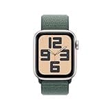 Apple Watch SE (2nd Gen) GPS+Cellular 40mm Smartwatch with Starlight Aluminium Case with Lake Green Sport Loop - One Size. Fitness & Sleep Trackers, Crash Detection, Heart Rate Monitor, Carbon Neutral