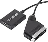 Scart to HDMI Cable for DVD Player to TV, Video Audio Converter, Scart to HDMI Lead with USB Cable, HD 720/1080P Converter for HDTV Monitor Projector STB VHS X-box PS3-Scart (Input) to HDMI (Output)