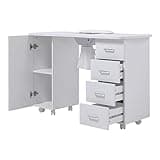 Warmiehomy Professional Manicure Nail Table with Built-in Nail Dust Collection,Mobile Art Beauty Salon Workstation Vacuum Fan Table WorkStation Beauty Manicure Nail Desk, White