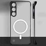 FAOMSEBS Magnetica Senza Bordo Cover per Samsung S25 per MagSafe (Sensazione di Metallo Nudo) [Opaca Traslucido] [Magnetico Potente] Custodia Sottile Cover per Samsung Galaxy S25 Case