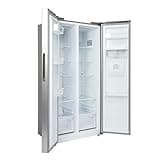 Willow WSBS84DS 433L Total No Frost American Style Fridge Freezer with Adjustable Thermostat, Water Dispenser, Mark-Proof Finish, 2 Year Warranty - Silver