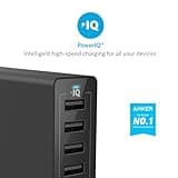 Multi USB Charger, Anker 60W USB Charging Station, 6-Port Family-Sized Desktop USB Plug, For iPhone 15/15Pro/15 Pro Max/14/14 Pro/14 Pro Max/13 Pro/13 Pro Max, Samsung, iPad, and More (Black)