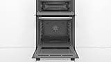 Bosch Home & Kitchen Appliances Bosch MBS533BS0B Serie 4 Built-in Double Oven with EcoClean Direct, 3D Hotair, LED display and 2 Universal Slimline Pans, Stainless steel