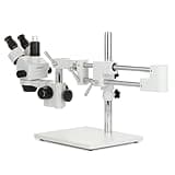 AmScope 3.5X-90X Simul-Focal Stereo Zoom Microscope on Dual Arm Boom Stand with 144-LED Ring Light
