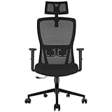 Durrafy Office Chair, Desk Chair with Adjustable Headrest, Lumbar support and Liftable Armrest, High Back Ergonomic Office Chair, Breathable Mesh Backrest for Comfort, Computer Chair for Home/Office