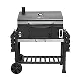 CosmoGrill Outdoor XXL Smoker Barbecue Charcoal Portable BBQ Grill with Waterproof Cover | Adjustable Charcoal Pan, Warming Rack and Thermometer | Large Coal BBQ Smoker for Home Garden Party Cooking