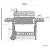 CosmoGrill Outdoor XXL Smoker Barbecue Charcoal Portable BBQ Grill with Waterproof Cover | Adjustable Charcoal Pan, Warming Rack and Thermometer | Large Coal BBQ Smoker for Home Garden Party Cooking