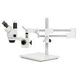 AmScope 3.5X-90X Simul-Focal Stereo Zoom Microscope on Dual Arm Boom Stand with 144-LED Ring Light