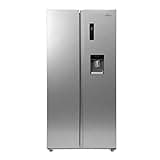 Willow WSBS84DS 433L Total No Frost American Style Fridge Freezer with Adjustable Thermostat, Water Dispenser, Mark-Proof Finish, 2 Year Warranty - Silver