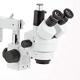 AmScope 3.5X-90X Simul-Focal Stereo Zoom Microscope on Dual Arm Boom Stand with 144-LED Ring Light