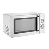 Caterlite 900W Manual Microwave and Grill 23 Litre, Stainless Steel, Silver, 5 Power Settings, Timer Range: 30 mins, Dimensions: 281(H) x 483(W) x 396(D) mm, CK018