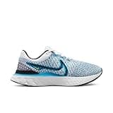 Nike Men's React Infinity Run FK 3 Sneaker, White Black Blue Orbit Chlorine Blue, 7.5 UK