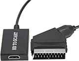 Scart to HDMI Cable for DVD Player to TV, Video Audio Converter, Scart to HDMI Lead with USB Cable, HD 720/1080P Converter for HDTV Monitor Projector STB VHS X-box PS3-Scart (Input) to HDMI (Output)