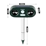 Cowiewie Ultrasonic Cat Repellent for Gardens, Solar and USB Charging, Cat Deterrents with Ultrasound and LED Flash, Waterproof Animal Repellent for Fox, Cats, Dogs, Pigeon, Etc. - Set of 2