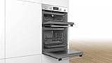 Bosch Home & Kitchen Appliances Bosch MBS533BS0B Serie 4 Built-in Double Oven with EcoClean Direct, 3D Hotair, LED display and 2 Universal Slimline Pans, Stainless steel