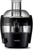 Philips Viva Collection Compact Juicer, 1.5 Litre, 500 Watt, Quick Clean Technology, Drip Stop, Dishwasher Safe Parts, See-through Pulp Container, Direct Serve, Black (HR1832/01)