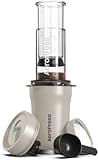AeroPress Go Plus, Small Portable Coffee Maker for Travel & Camping - 3 In 1 Brew Method Combines French Press, Pourover, Espresso, Full Bodied Coffee without Bitterness, Coffee Press Kit - Cream