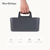 BLUE GINKGO Stackable Organizer Caddy – Korean-Made Portable Tote for Bathroom, Office, Crafts, or School Supplies (Rectangle, Grey)