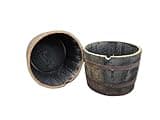Pack of 2 Oak Whisky Barrel Half Planter/Tub/Pot - 45cm Tall