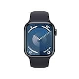 Apple Watch Series 9 [GPS, 41mm] - Midnight Aluminum Case with Midnight Sport Band, M/L (Renewed)