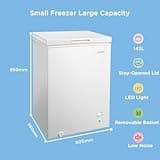 COMFEE' RCC146WH2UK(E) 143L Freestanding Chest Freezer with Digital Temperature Control, 4 Star Freezer Rating, Suitable for Outbuildings, Garages and Sheds, White