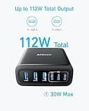 Anker USB C Charger, 6 Port Charging Station with 112W Power, for iPhone 16/15/14/13/12 Series, MacBook, Galaxy, iPad, and More (Cable Not Included)