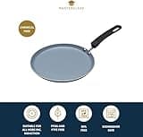 MasterClass MCCPCER24 Eco Induction Crepe / Pancake Pan with Healthier Chemical Non Stick, Aluminium / Iron, Black / Blue, 24 cm