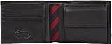 Tommy Hilfiger Men's Leather Flap Wallet Coin Pocket Purse, Black, Size: OS