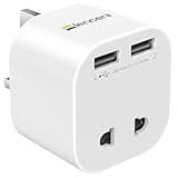 LENCENT Shaver Plug Adaptor UK, 2 Pin to 3 Pin 13A Fuse Plug Converter with 2 USB Ports, Electric Shaver Razor Adapter Toothbrush Charger for Epilators Bathroom