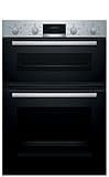 Bosch MHA133BR0B Serie 2 Built-in Double Oven with EcoClean Direct, 3D Hotair and LED display, Stainless steel