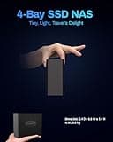 TERRAMASTER F4 SSD NAS Storage - 4Bay All SSD NAS Server N95 QuadCore CPU, 8GB DDR5 RAM, 10GbE Port, 4 Heat Sinks Included, Palm-Sized Powerful Network Attached Storage (Diskless)