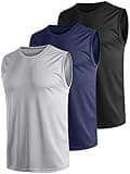 Teesmen 3pcs Tank Top for Men Gym Sleeveless Running Quick Dry Breathable Men Vests Multipack (Multicolor set2-XL)