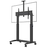 NB Ergonomic Heavy Duty Mobile TV Stand for Most TVs Under 120 Inch, TV Cart Load up to 136 kg, Electric Lifting TV Floor Stand, VESA 200x200-1000x600 mm